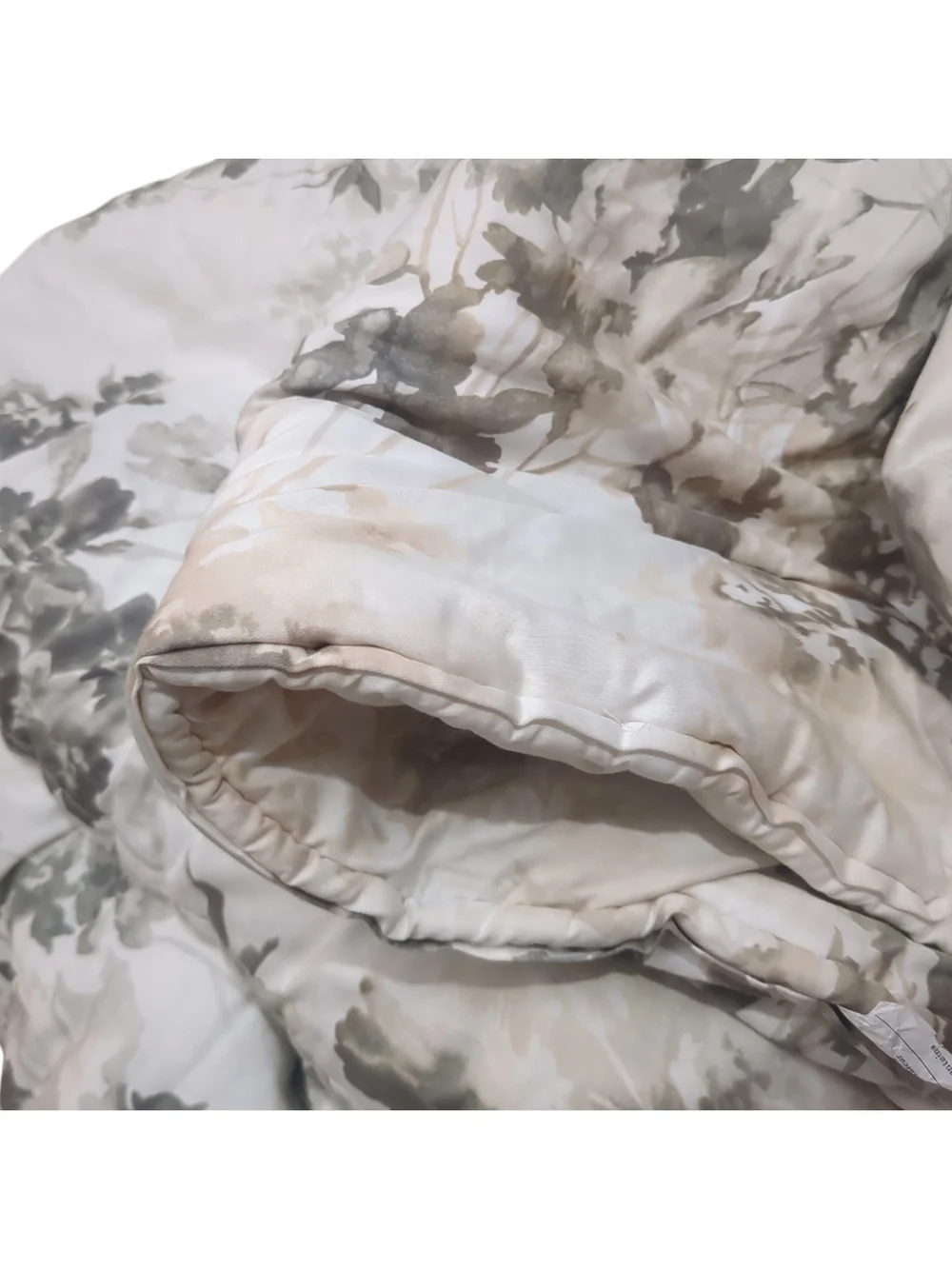 Ralph Lauren Home Retired Gwynne Floral Comforter Queen Gray Beige Ivory Cotton